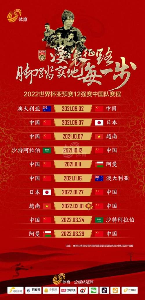 中国国家足球队赛程