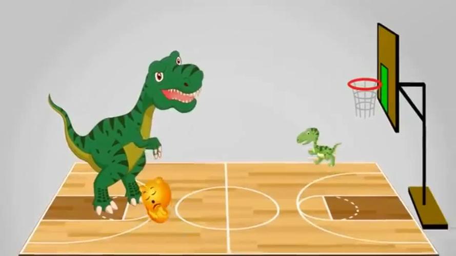 恐龙冲进篮球直播间